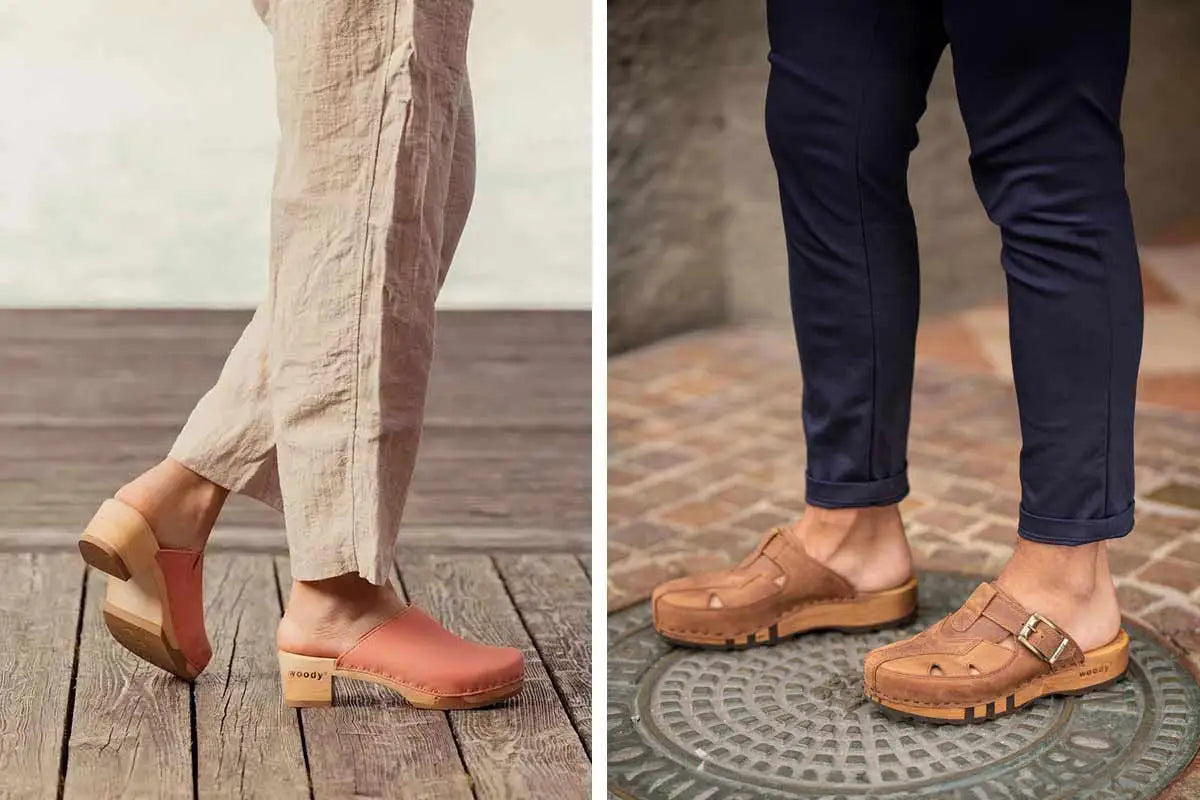 Clogs von woody Schuhe. die Holzschuhe mit biegsamer, flexibler Holzsohle aus Österrreich. Handgemachte Holzschuhe und Holzclogs