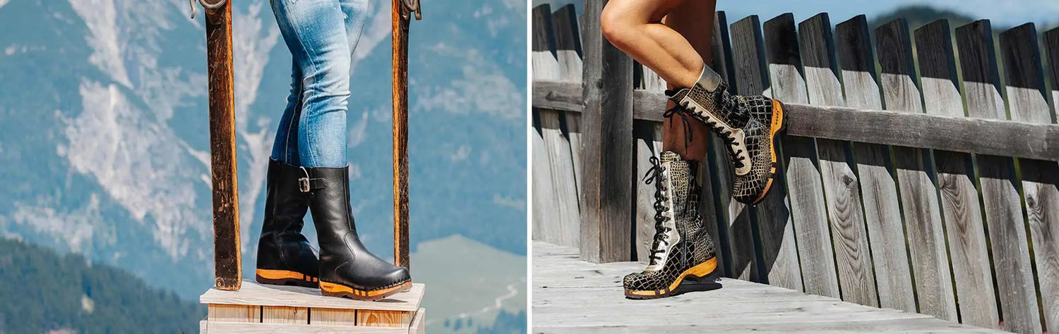 Ganzjahres Clogs, Holzclog bestellen. Holzschuhe, Holz Clog kaufen. Holz Schuhe bestellen, Schuhe mit biegsamer Holzsohle. Sabots, Mulen, Klompen, Clogs bestellen, Holzclogs, Woody Schuhe Österreich. Schuhe mit Holzsohle. Holz Schuhe kaufen.