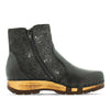 Clogs Damen Olga schwarz glitter Steifelette woody. Damen Stiefelette olga, clog stiefelette damen mit biegsamer nachhaltiger holzsohle, farbe: nero-argento (schwarz - schwarz mit silbernem glitter), holzclogs woody, woody schuhe, woody shoes, handgemachte holzschuhe aus österreich, kärnten
