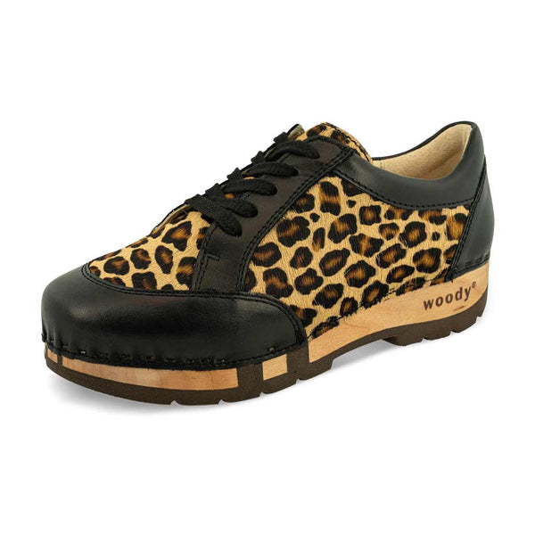 Clogs Damen Sneaker Mary Schwarz Leopard Damenclogs Sneaker woody Schuhe. mary-farbe: leopard (print)-schwarz_sneaker-damen-woody-holzschuhe