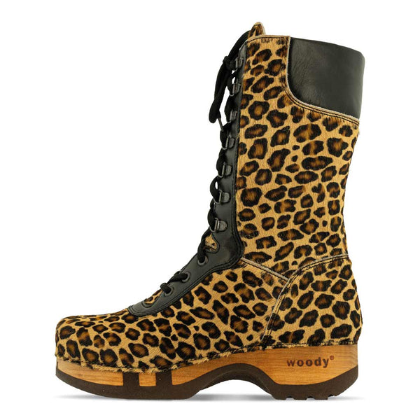 Rosanna Fell – Clog Stiefel, gefüttert, flexible Holzsohle