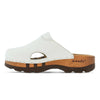 Clogs Damen und Clogs Herren Lissabon woody Holzclog als Unisex Clog lissabon, arbeits-clogs unisex und biegsamer nachhaltiger holzsohle, farbe: weiss, holzclogs woody, woody schuhe, woody shoes, handgemachte holzschuhe aus österreich, kärnten