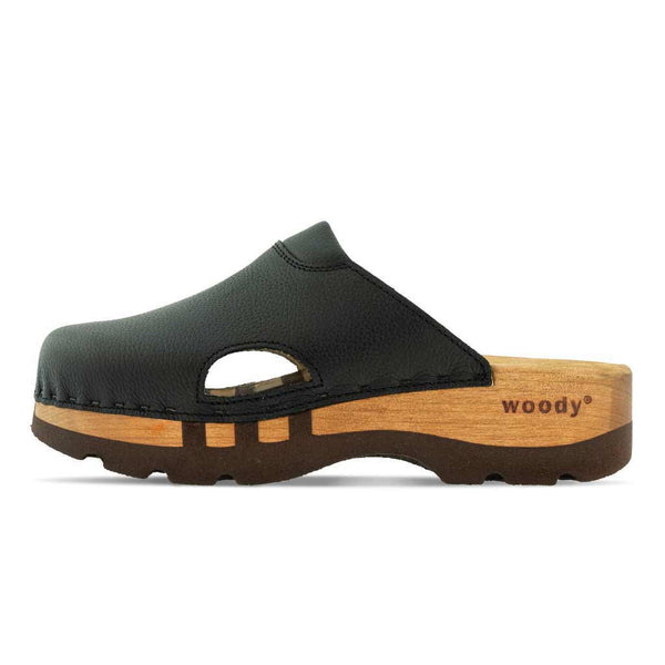 Clogs Damen und Herren Lissabon Unisex Clogs schwarze Farbe unisex lissabon, arbeits-clogs unisex und biegsamer nachhaltiger holzsohle, farbe: schwarz, holzclogs woody, woody schuhe, woody shoes, handgemachte holzschuhe aus österreich, kärnten