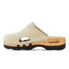 Clogs Damen und Herren Lissabon woody Holzclog als Unisex Clog creme online bestellenlissabon, arbeits-clogs unisex und biegsamer nachhaltiger holzsohle, farbe: creme, holzclogs woody, woody schuhe, woody shoes, handgemachte holzschuhe aus österreich, kärnten