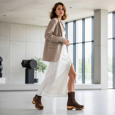 [Chocolate] Kim-Damen-Clog-Stiefelette-woody-farbe: chocolate (braun), ganzjahres schuhe, kalbslederfutter