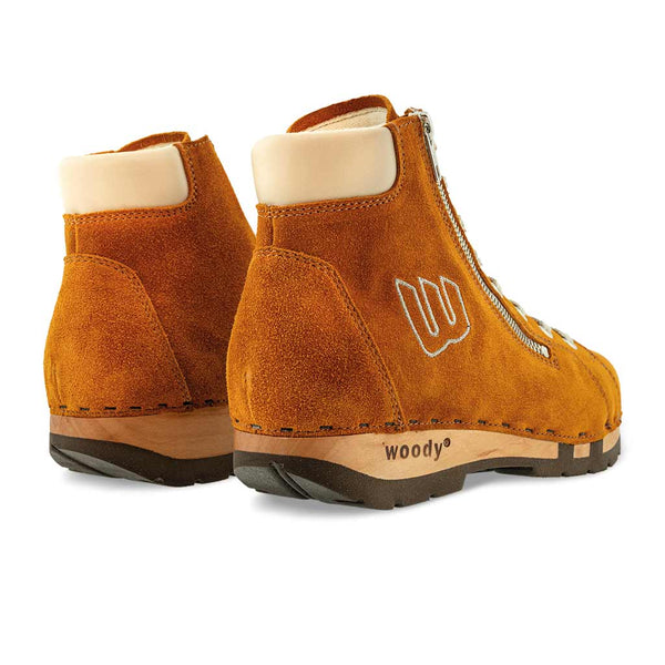 Roxy Clogs Damen Sneaker Papaya woody Schuhe, Damen Sneaker Clogs, Damenclogs roxy, clog sneakers für damen mit hohem schaft und biegsamer nachhaltiger holzsohle, farbe: papya-creme (orange-naturweiss), holzclogs woody, woody schuhe, woody shoes, handgemachte holzschuhe aus österreich, kärnten