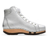 Roxy Clogs Damen Sneaker Silber von woody Schuhe. Clogs Damen, Damensneakers. roxy, clog sneakers für damen mit hohem schaft und biegsamer nachhaltiger holzsohle, farbe: silber (glattleder), holzclogs woody, woody schuhe, woody shoes, handgemachte holzschuhe aus österreich, kärnten