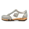 abby, clog sneakers damen mit biegsamer nachhaltiger holzsohle, farbe: titan-weiss, holzclogs woody, woody schuhe, woody shoes, handgemachte holzschuhe, sommerliche terrasse, garten