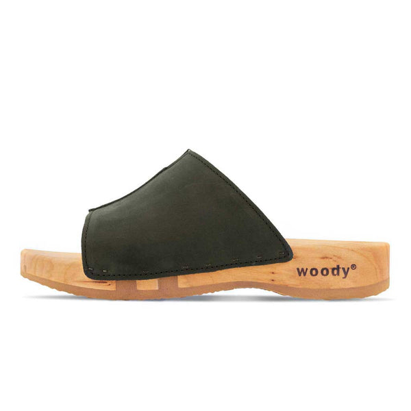 Anja Damen Clog Pantolette mit biegsamer Holzsohle woody®