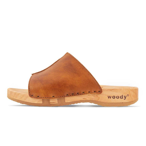 Anja Damen Clog Pantolette mit biegsamer Holzsohle woody®