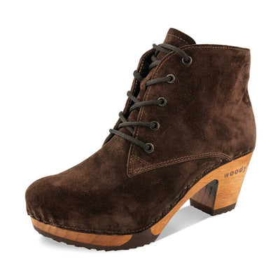 [Chocolate] anne clog stiefelette damen anne woody holzschuhe. ankle boots gefüttert, damenstiefel, stiefel, damenclogs mit flexibler, biegsamer holzsohle. holzclogs, clogs damen knöchel stiefel, damen clogs mit fussbett. ankleboots holz schuhe, holzclog, holzschuhe kaufen, farbe: chocolate (braun)