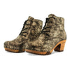 [Noirgold] anne clog stiefelette damen anne woody holzschuhe. ankle boots gefüttert, damenstiefel, stiefel, damenclogs mit flexibler, biegsamer holzsohle. holzclogs, clogs damen knöchel stiefel, damen clogs mit fussbett. ankleboots holz schuhe, holzclog, holzschuhe kaufen, farbe: noirgold (gold mit schwarzen cracks)