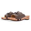 modell-annika-farbe: sand_clogs pantoletten damen mit biegsamer nachhaltiger weidenholzsohle, holzclogs woody, woody schuhe, woody shoes, handgemachte holzschuhe aus österreich, kärnten, metal-accessoires-inchrome-optic
