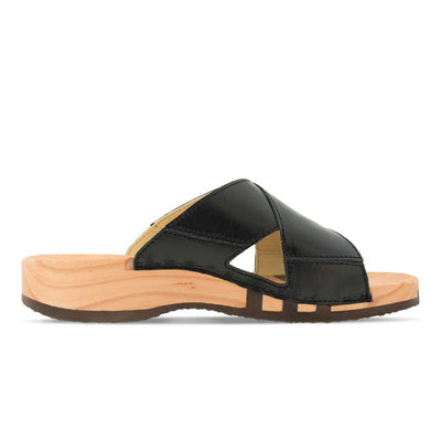carlo - biegsamer nachhaltiger holzsohle, der bestseller, holzclogs woody, woody schuhe, woody shoes, handgemachte holzschuhe aus österreich, kärnten, farbe: schwarz