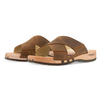 carlo - biegsamer nachhaltiger holzsohle, der bestseller, holzclogs woody, woody schuhe, woody shoes, handgemachte holzschuhe aus österreich, kärnten, farbe: tabacco (braun)