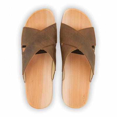carlo - biegsamer nachhaltiger holzsohle, der bestseller, holzclogs woody, woody schuhe, woody shoes, handgemachte holzschuhe aus österreich, kärnten, farbe: tabacco (braun)