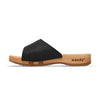 Cherin – elegante Damen Clog Pantolette mit biegsamer Sohle – Farbe: Glitzernd in Schwarz