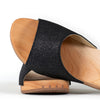 Cherin – elegante Damen Clog Pantolette mit biegsamer Sohle – Farbe: Glitzernd in Schwarz