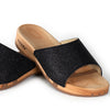 Cherin – elegante Damen Clog Pantolette mit biegsamer Sohle – Farbe: Glitzernd in Schwarz