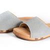 Cherin – elegante Damen Clog Pantolette mit biegsamer Sohle – Farbe: Glitzernd in Silber