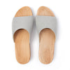 Cherin – elegante Damen Clog Pantolette mit biegsamer Sohle – Farbe: Glitzernd in Silber