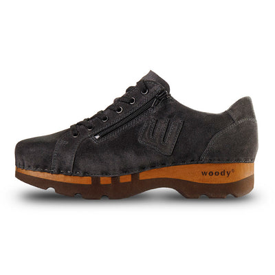 [graphit] jack herren clog sneaker mit biegsamer nachhaltiger holzsohle, farbe: nero-schwar (nappa-glattleder), holzclogs woody, woody schuhe, woody shoes, handgemachte holzschuhe aus österreich, kärnten