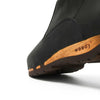 elke, clog stiefel damen mit biegsamer nachhaltiger holzsohle, lammfellfutter und kragen, farbe: nero, holzclogs woody, woody schuhe, woody shoes, handgemachte holzschuhe aus österreich, kärnten
