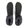 elke, clog stiefel damen mit biegsamer nachhaltiger holzsohle, lammfellfutter und kragen, farbe: nero, holzclogs woody, woody schuhe, woody shoes, handgemachte holzschuhe aus österreich, kärnten