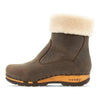 elke, clog stiefel damen mit biegsamer nachhaltiger holzsohle, lammfellfutter und kragen, farbe: caffe, holzclogs woody, woody schuhe, woody shoes, handgemachte holzschuhe aus österreich, kärnten