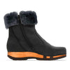 elke, clog stiefel damen mit biegsamer nachhaltiger holzsohle, lammfellfutter und kragen, farbe: nero, holzclogs woody, woody schuhe, woody shoes, handgemachte holzschuhe aus österreich, kärnten