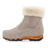 elke, clog stiefel damen mit biegsamer nachhaltiger holzsohle, lammfellfutter und kragen, farbe: sabbia (sand), holzclogs woody, woody schuhe, woody shoes, handgemachte holzschuhe aus österreich, kärnten