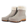 elke, clog stiefel damen mit biegsamer nachhaltiger holzsohle, lammfellfutter und kragen, farbe: sabbia (sand), holzclogs woody, woody schuhe, woody shoes, handgemachte holzschuhe aus österreich, kärnten