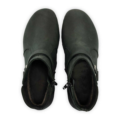 elya, clog stiefelette damen mit biegsamer nachhaltiger holzsohle, farbe: nero (schwarz), holzclogs woody, woody schuhe, woody shoes, handgemachte holzschuhe aus österreich, kärnten