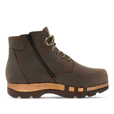 [Caffe] Fabio Herren Clog - Boots / Stiefel mit biegsamer, nachhaltiger Holzsohle. Farbe: caffe (braun), Holzclogs Woody Schuhe, Woody Shoes, handgemachte Holzschuhe aus Österreich, Kärnten