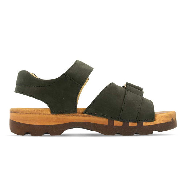 [Nero] Felix Herren Clog Sandale, farbe: nero alias schwarz-sandalen-clogs-herren, mit biegsamer nachhaltiger weidenholzsohle, holzclogs woody, woody schuhe, woody shoes, handgemachte holzschuhe aus österreich, kärnten