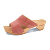 fiona-farbe: flamingo, pantoletten clogs damen mit biegsamer nachhaltiger Holzsohle,holzclogs woody, woody schuhe, woody shoes, handgemachte holzschuhe aus österreich, kärnten