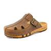 freddy, clogs herren mit biegsamer nachhaltiger Holzsohle, farbe: tabacco-braun, holzclogs woody, woody schuhe, woody shoes, handgemachte holzschuhe aus österreich, kärnten