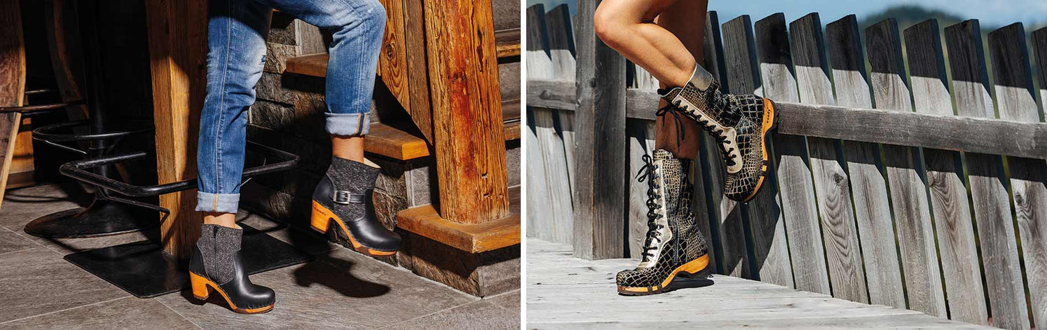 Ganzjahres Clogs, Holzclog bestellen. Holzschuhe, Holz Clog kaufen. Holz Schuhe bestellen, Schuhe mit biegsamer Holzsohle. Sabots, Mulen, Klompen, Clogs bestellen, Holzclogs, Woody Schuhe Österreich. Schuhe mit Holzsohle. Holz Schuhe kaufen.