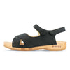 gloria, sandlen clogs damen mit biegsamer nachhaltiger holzsohle, farbe: nero-schwarz, holzclogs woody, woody schuhe, woody shoes, handgemachte holzschuhe aus österreich, kärnten