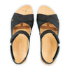 gloria, sandlen clogs damen mit biegsamer nachhaltiger holzsohle, farbe: nero-schwarz, holzclogs woody, woody schuhe, woody shoes, handgemachte holzschuhe aus österreich, kärnten