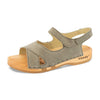 gloria, sandlen clogs damen mit biegsamer nachhaltiger holzsohle, farbe: sand-warm_grey, holzclogs woody, woody schuhe, woody shoes, handgemachte holzschuhe aus österreich, kärnten