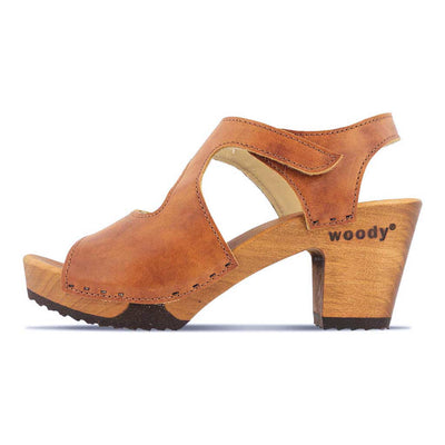 [Safor] hannah, sandletten clogs damen mit biegsamer nachhaltiger holzsohle, holzclogs woody, woody schuhe, woody shoes, handgemachte holzschuhe aus österreich, kärnten, farbe: safor (braun)