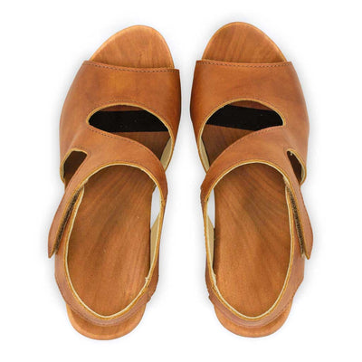 [Safor] hannah, sandletten clogs damen mit biegsamer nachhaltiger holzsohle, holzclogs woody, woody schuhe, woody shoes, handgemachte holzschuhe aus österreich, kärnten, farbe: safor (braun)
