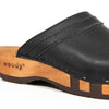hanni, clogs damen mit biegsamer nachhaltiger holzsohle, farbe: cervo nero (schwarz), holzclogs woody, woody schuhe, woody shoes, handgemachte holzschuhe aus österreich, kärnten