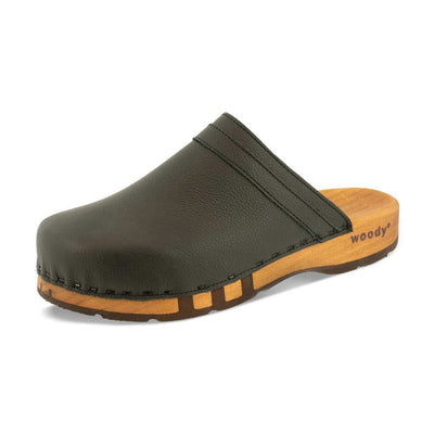 harry, clogs herren mit biegsamer nachhaltiger holzsohle, farbe: schwarz, holzclogs woody, woody schuhe, woody shoes, handgemachte holzschuhe aus österreich, kärnten