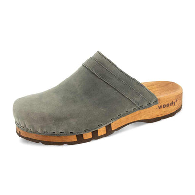 harry, clogs herren mit biegsamer nachhaltiger holzsohle, farbe: bleir (grau), holzclogs woody, woody schuhe, woody shoes, handgemachte holzschuhe aus österreich, kärnten