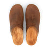 harry, clogs herren mit biegsamer nachhaltiger holzsohle, farbe: tabacco-braun, holzclogs woody, woody schuhe, woody shoes, handgemachte holzschuhe aus österreich, kärnten