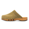 harry, clogs herren mit biegsamer nachhaltiger holzsohle, farbe: olivia (olivgrün), holzclogs woody, woody schuhe, woody shoes, handgemachte holzschuhe aus österreich, kärnten