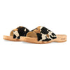 heidi, clogs pantolette damen mit biegsamer nachhaltiger holzsohle, farbe: fell kombi (kuh-print), holzclogs woody, woody schuhe, woody shoes, handgemachte holzschuhe aus österreich, kärnten