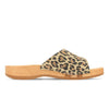 heidi, clogs pantolette damen mit biegsamer nachhaltiger holzsohle, farbe: wildcat (leopard-print), holzclogs woody, woody schuhe, woody shoes, handgemachte holzschuhe aus österreich, kärnten